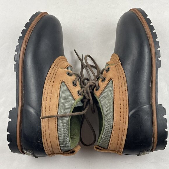 Lands End Duck Ankle Boots Women’s 7 Leather & Rubber Lace Up Shoes - Picture 5 of 12
